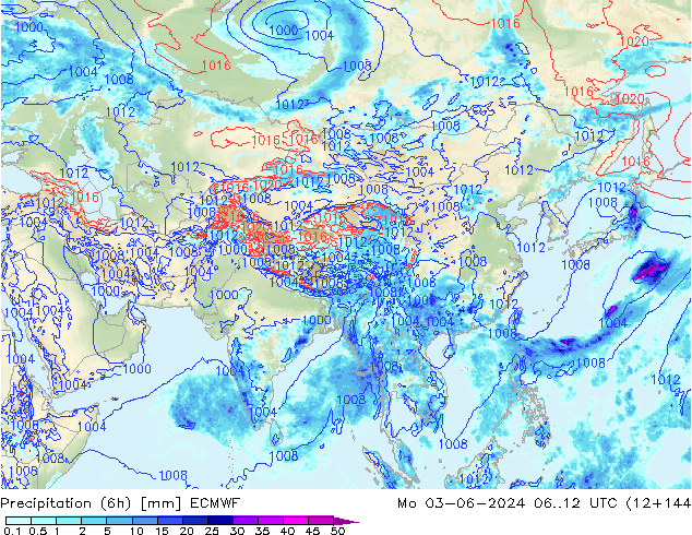 Z500/Regen(+SLP)/Z850 ECMWF ma 03.06.2024 12 UTC