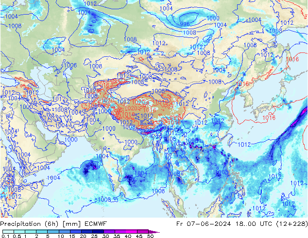 Z500/Yağmur (+YB)/Z850 ECMWF Cu 07.06.2024 00 UTC