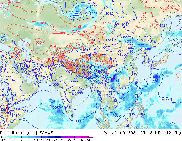 осадки ECMWF ср 29.05.2024 18 UTC