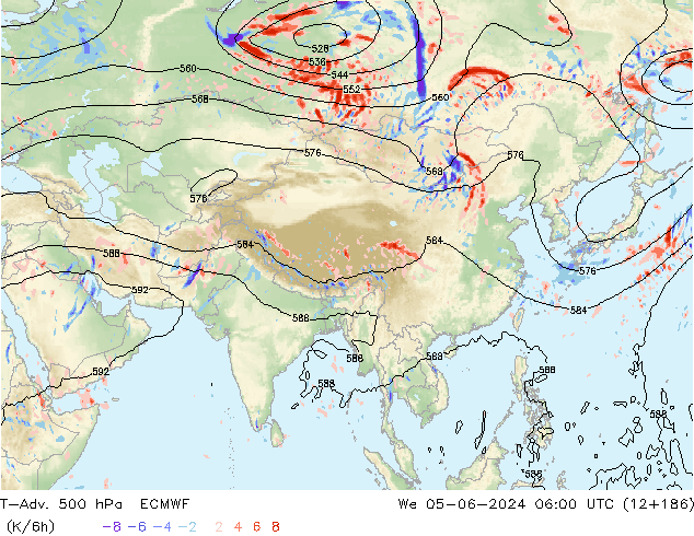 T-Adv. 500 hPa ECMWF  05.06.2024 06 UTC