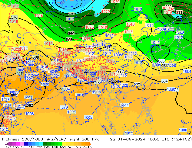 Thck 500-1000hPa ECMWF Sáb 01.06.2024 18 UTC