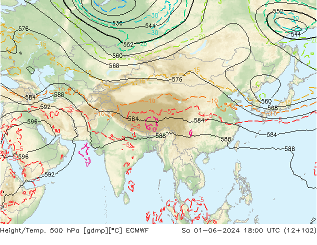 Z500/Rain (+SLP)/Z850 ECMWF so. 01.06.2024 18 UTC