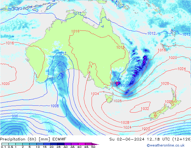 Z500/Rain (+SLP)/Z850 ECMWF dom 02.06.2024 18 UTC