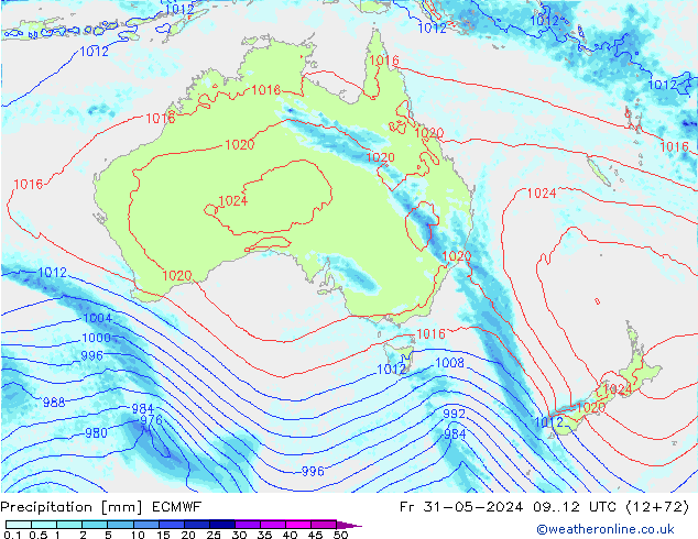 Precipitation ECMWF Fr 31.05.2024 12 UTC