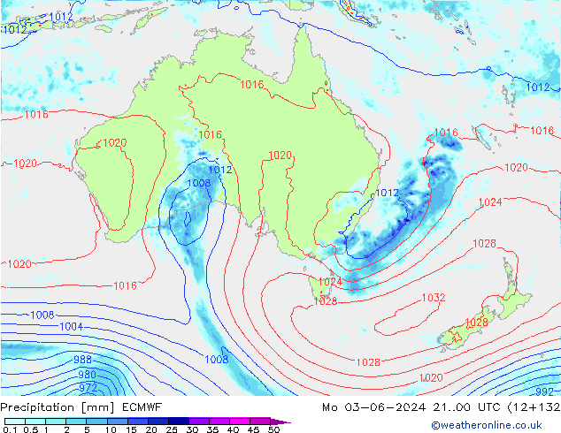 Precipitación ECMWF lun 03.06.2024 00 UTC