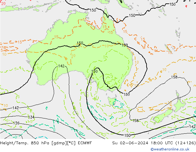 Z500/Rain (+SLP)/Z850 ECMWF dom 02.06.2024 18 UTC