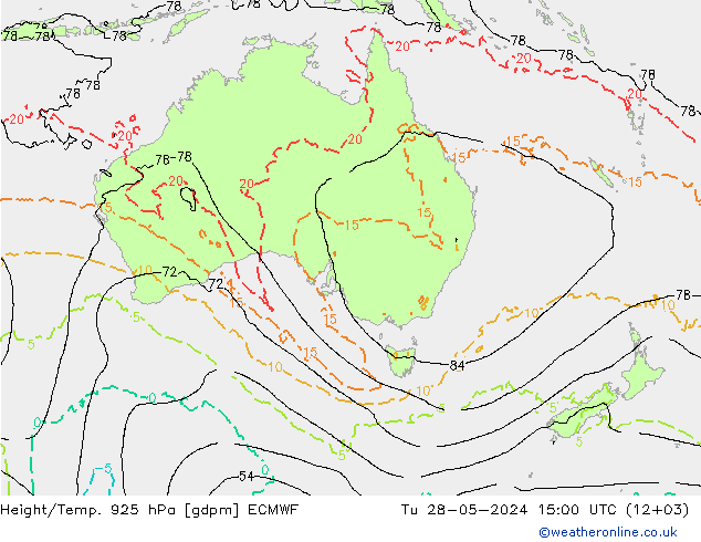 Height/Temp. 925 hPa ECMWF  28.05.2024 15 UTC