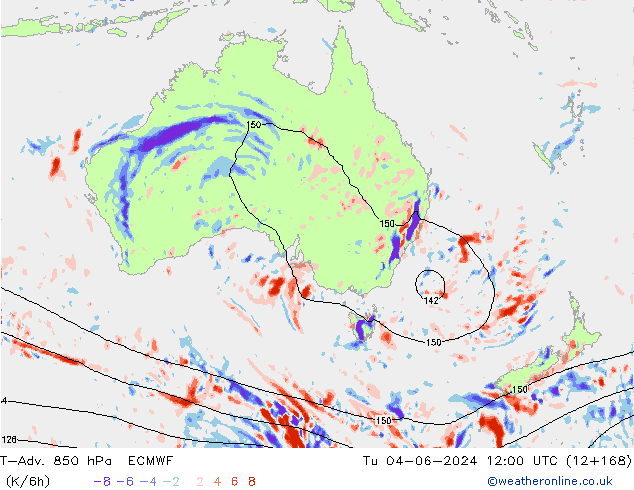 T-Adv. 850 hPa ECMWF  04.06.2024 12 UTC