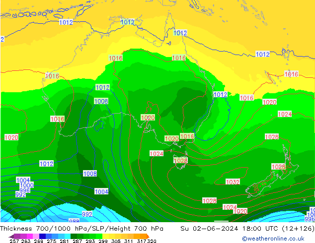 Thck 700-1000 hPa ECMWF dom 02.06.2024 18 UTC