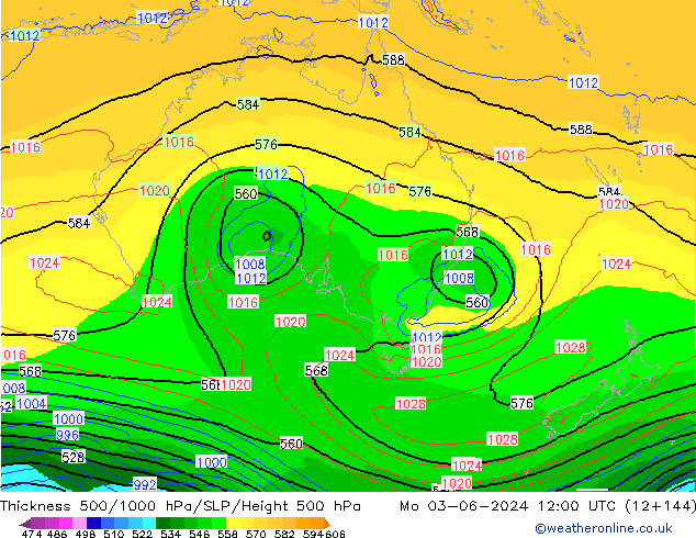 Thck 500-1000hPa ECMWF Mo 03.06.2024 12 UTC