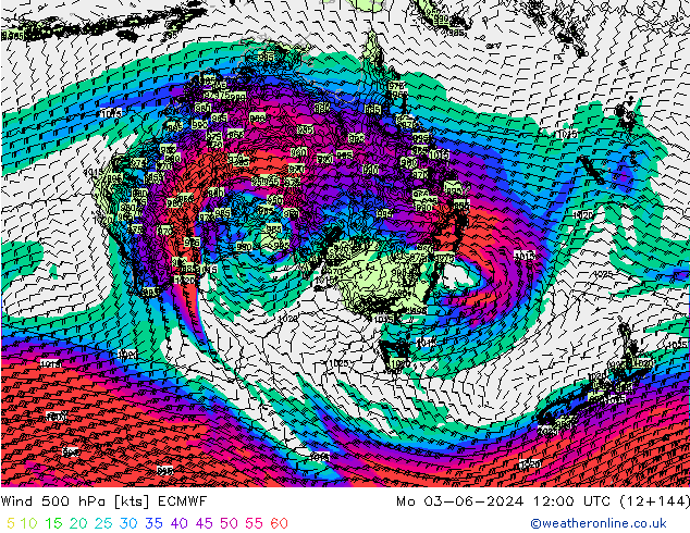 Wind 500 hPa ECMWF Mo 03.06.2024 12 UTC