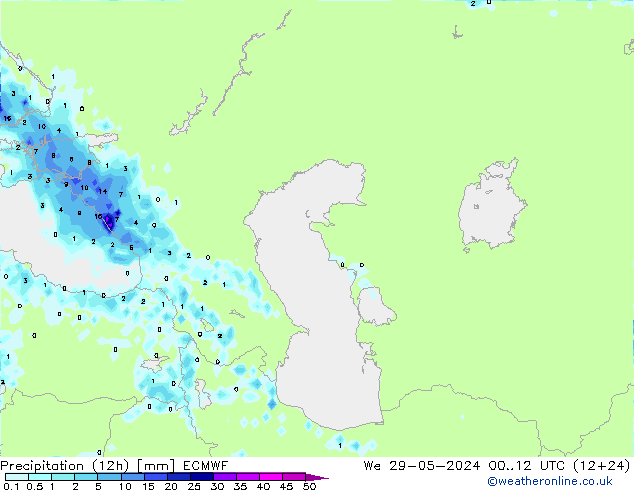 Précipitation (12h) ECMWF mer 29.05.2024 12 UTC