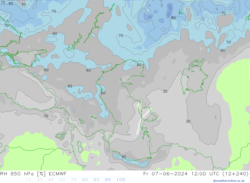 RH 850 hPa ECMWF  07.06.2024 12 UTC