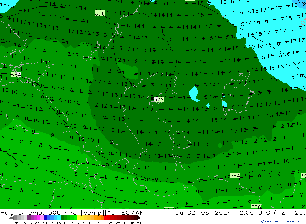 Z500/Rain (+SLP)/Z850 ECMWF Su 02.06.2024 18 UTC