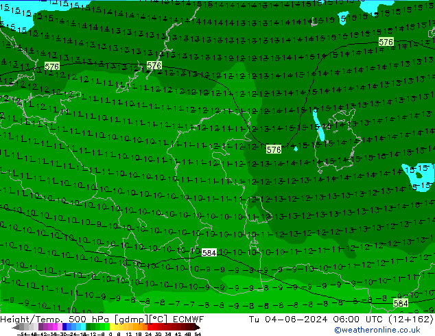 Z500/Rain (+SLP)/Z850 ECMWF вт 04.06.2024 06 UTC