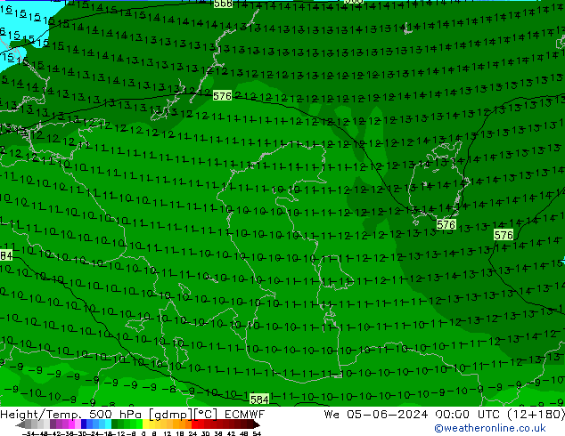 Z500/Rain (+SLP)/Z850 ECMWF śro. 05.06.2024 00 UTC