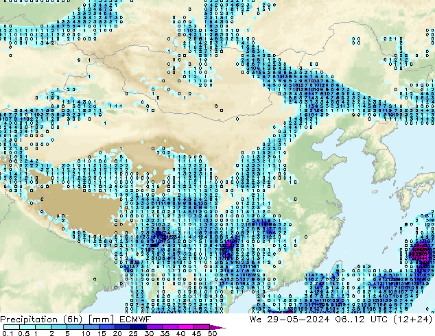 Z500/Rain (+SLP)/Z850 ECMWF 星期三 29.05.2024 12 UTC