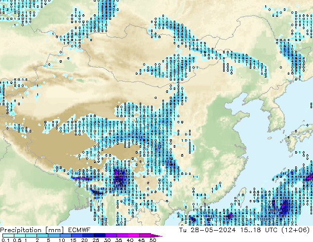 осадки ECMWF вт 28.05.2024 18 UTC