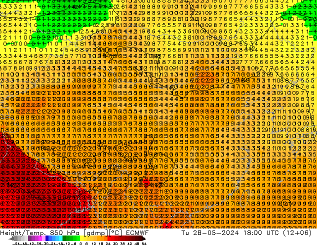 Z500/Yağmur (+YB)/Z850 ECMWF Sa 28.05.2024 18 UTC