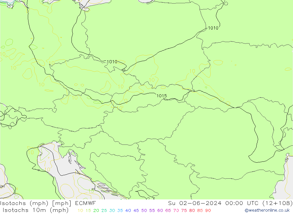 Isotachs (mph) ECMWF Dom 02.06.2024 00 UTC