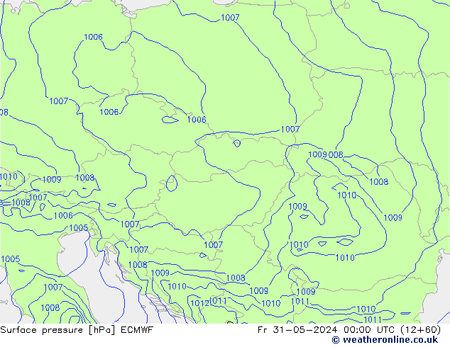 pressão do solo ECMWF Sex 31.05.2024 00 UTC