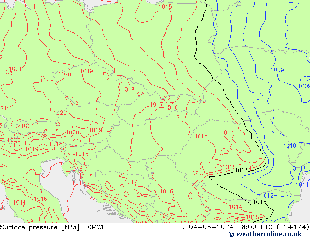 pressão do solo ECMWF Ter 04.06.2024 18 UTC