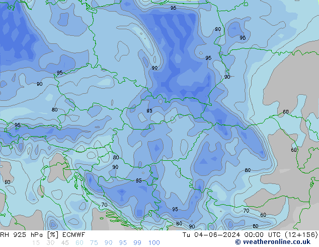 RH 925 hPa ECMWF Di 04.06.2024 00 UTC