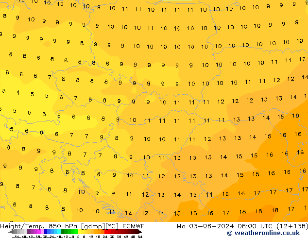 Z500/Rain (+SLP)/Z850 ECMWF пн 03.06.2024 06 UTC