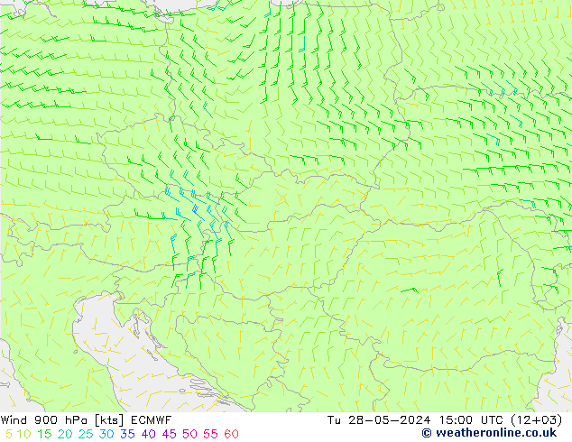 Wind 900 hPa ECMWF Tu 28.05.2024 15 UTC