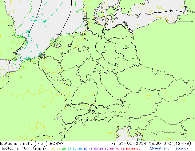 Izotacha (mph) ECMWF pt. 31.05.2024 18 UTC