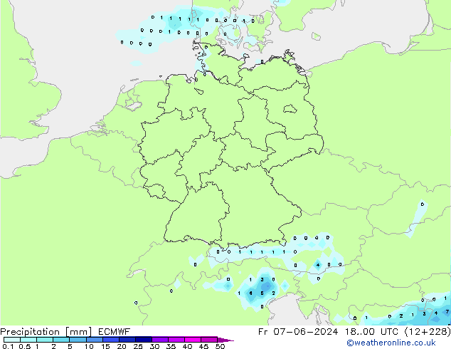 Precipitation ECMWF Fr 07.06.2024 00 UTC
