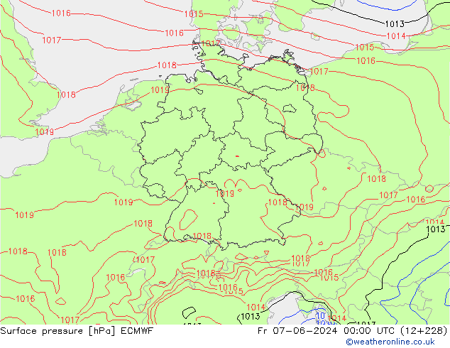 Yer basıncı ECMWF Cu 07.06.2024 00 UTC