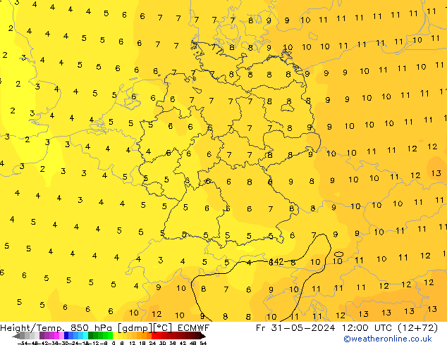 Z500/Rain (+SLP)/Z850 ECMWF pt. 31.05.2024 12 UTC