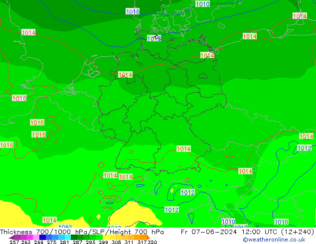 Thck 700-1000 hPa ECMWF  07.06.2024 12 UTC