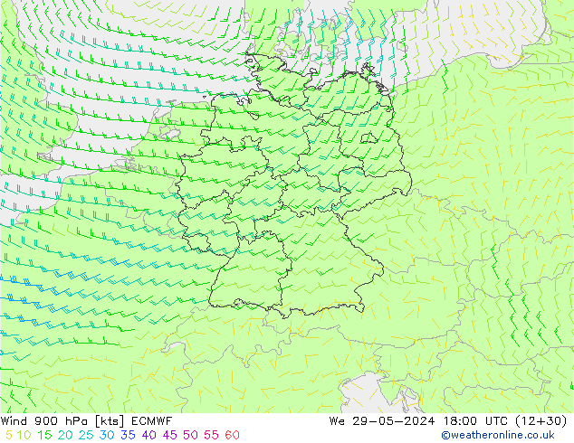 Wind 900 hPa ECMWF wo 29.05.2024 18 UTC