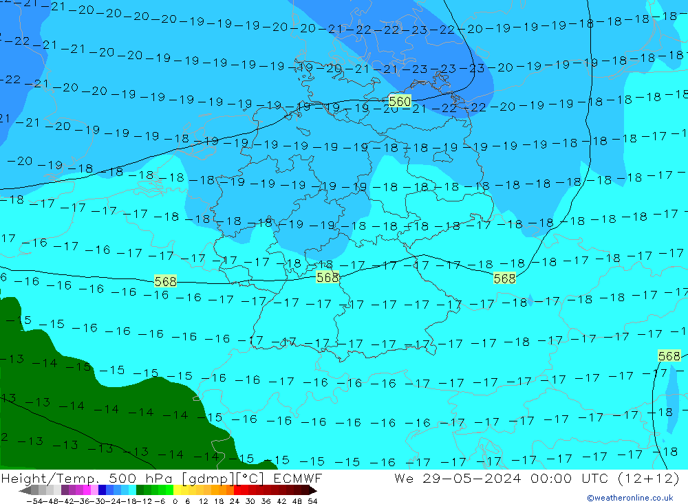 Z500/Rain (+SLP)/Z850 ECMWF Mi 29.05.2024 00 UTC