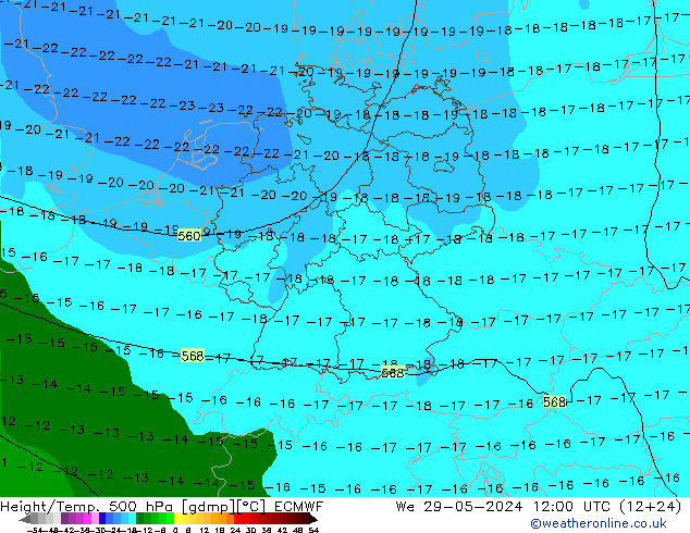 Z500/Rain (+SLP)/Z850 ECMWF St 29.05.2024 12 UTC