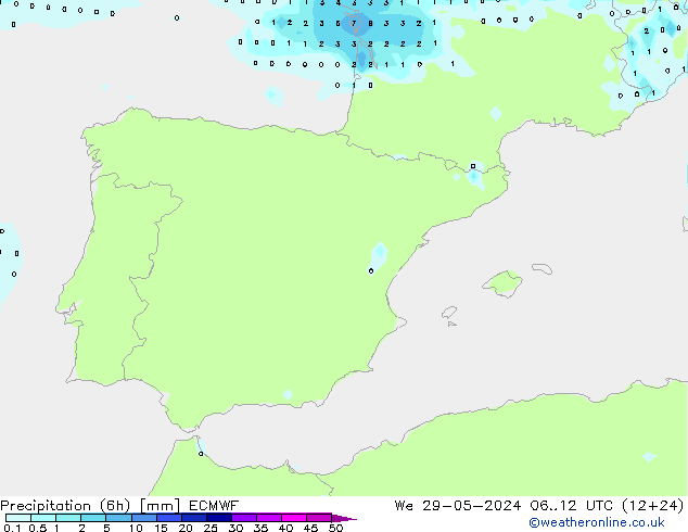 Z500/Rain (+SLP)/Z850 ECMWF We 29.05.2024 12 UTC