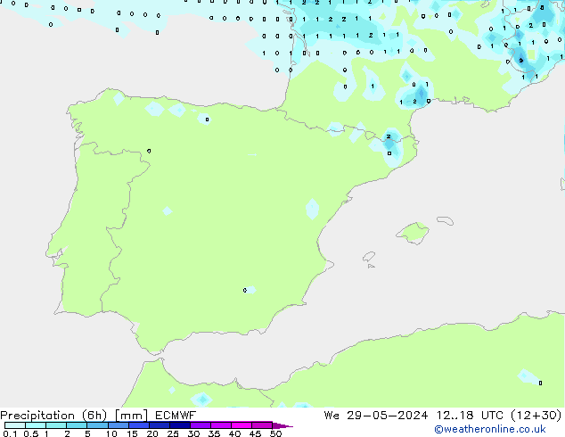 Z500/Rain (+SLP)/Z850 ECMWF Qua 29.05.2024 18 UTC