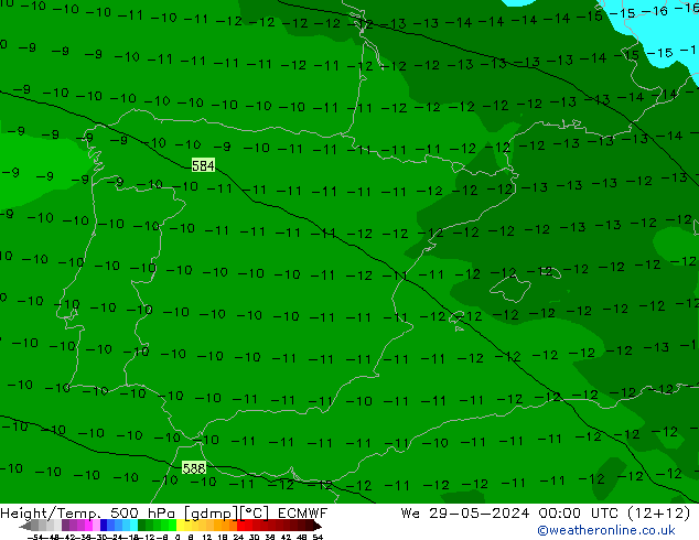 Z500/Rain (+SLP)/Z850 ECMWF We 29.05.2024 00 UTC