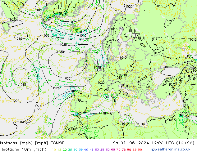 Isotachs (mph) ECMWF So 01.06.2024 12 UTC