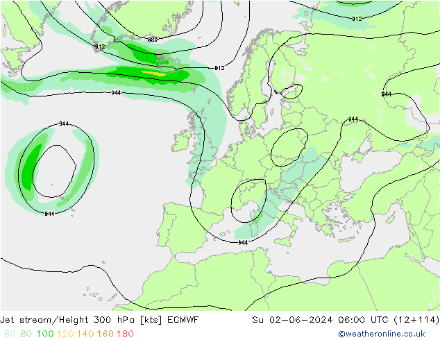 Jet Akımları ECMWF Paz 02.06.2024 06 UTC