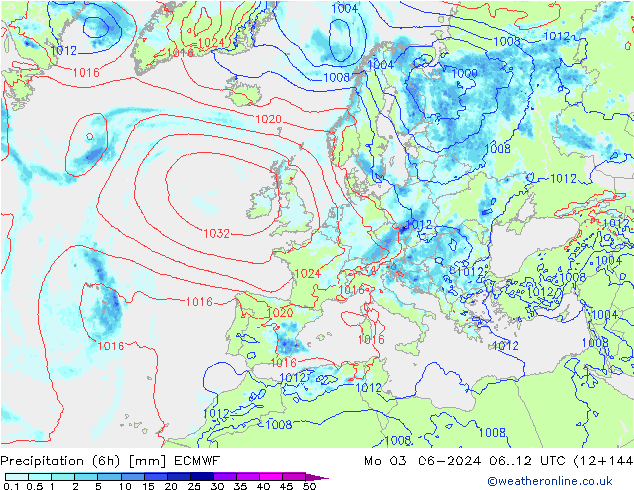 Z500/Rain (+SLP)/Z850 ECMWF Seg 03.06.2024 12 UTC