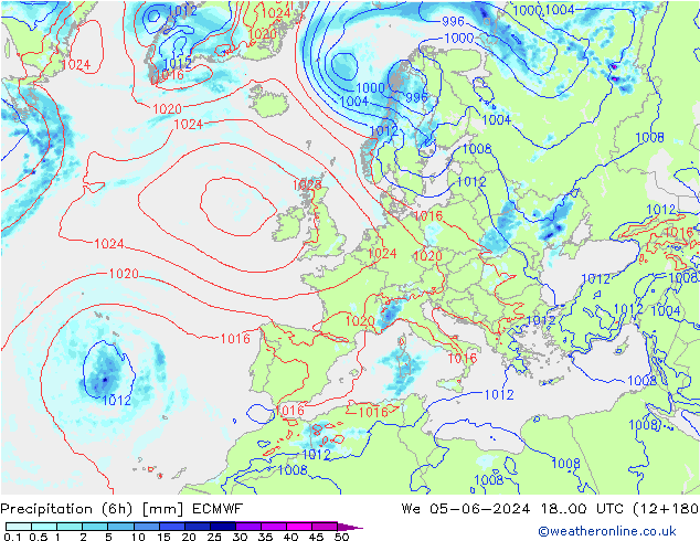 Z500/Rain (+SLP)/Z850 ECMWF śro. 05.06.2024 00 UTC