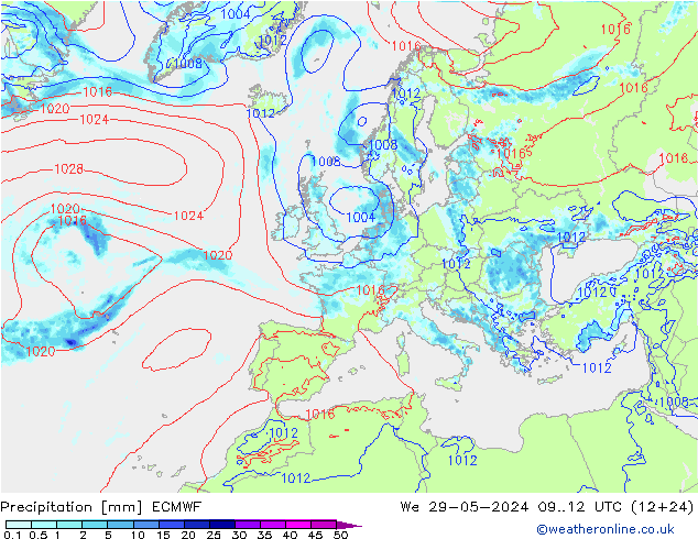 opad ECMWF śro. 29.05.2024 12 UTC