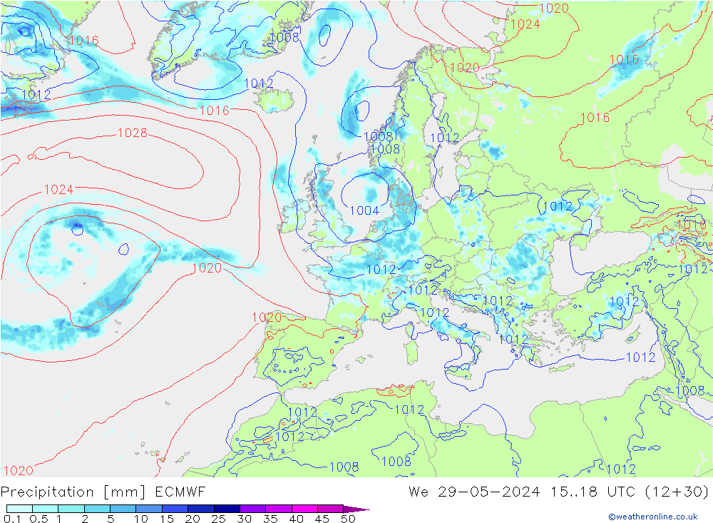 Yağış ECMWF Çar 29.05.2024 18 UTC