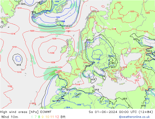 High wind areas ECMWF sab 01.06.2024 00 UTC