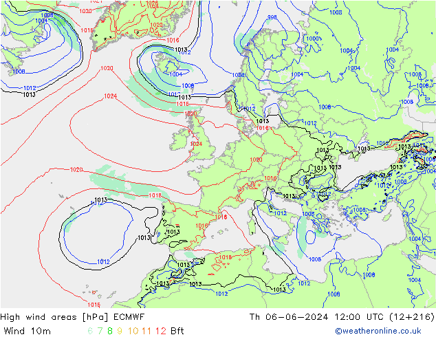 Sturmfelder ECMWF Do 06.06.2024 12 UTC