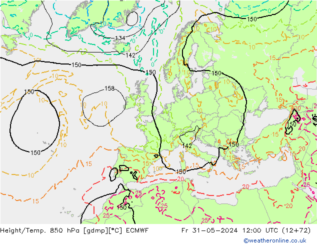 Z500/Rain (+SLP)/Z850 ECMWF Sex 31.05.2024 12 UTC