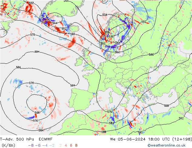 T-Adv. 500 hPa ECMWF Mi 05.06.2024 18 UTC